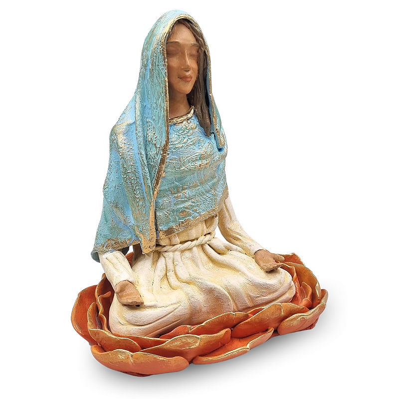 Estátua Maria Mãe de Jesus Meditando (18cm)
