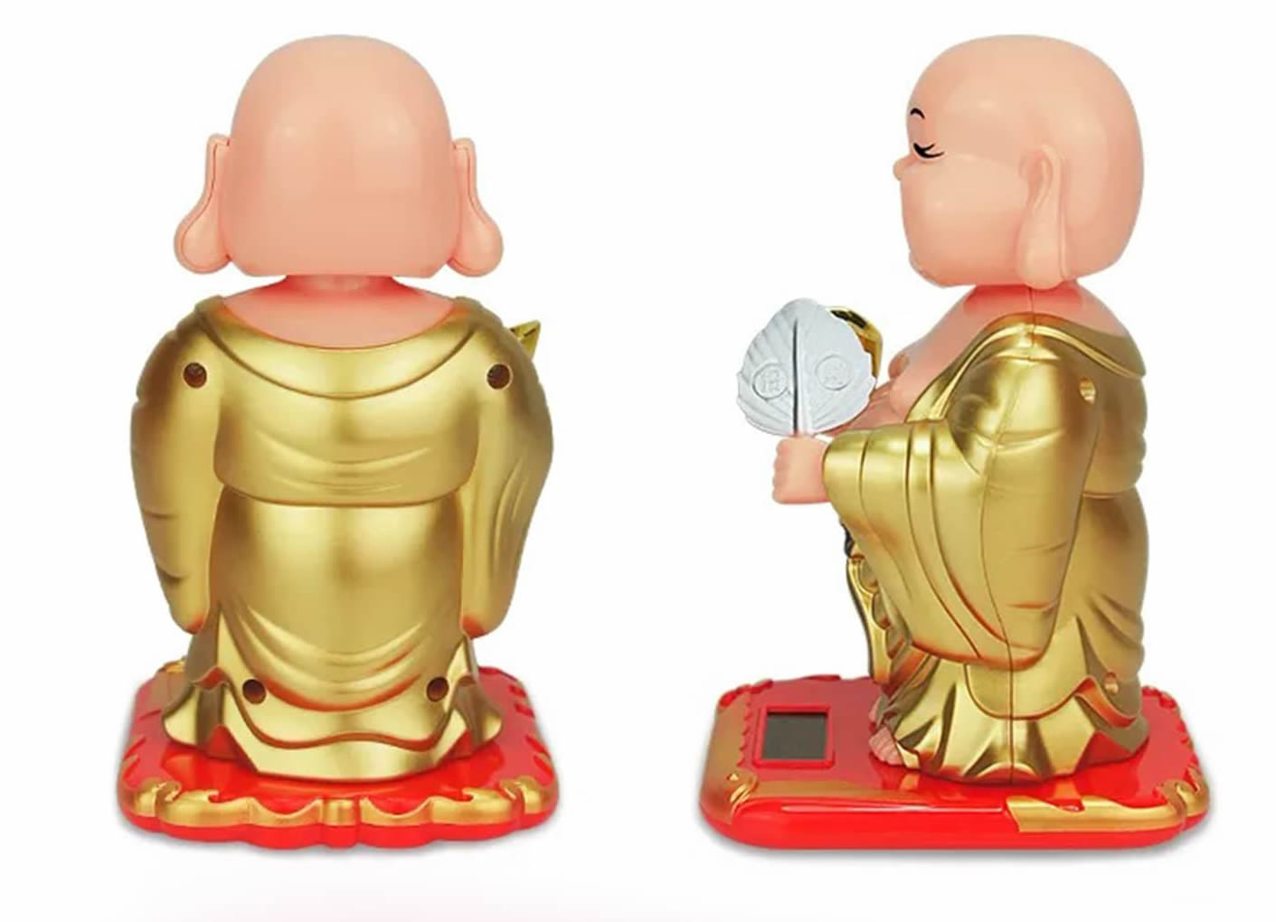Estátua Buda da Prosperidade com Energia Solar (14cm)
