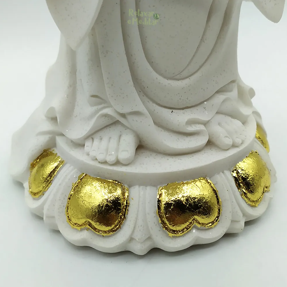 Estátua Buda Pérolado Grande em Resina (40cm)