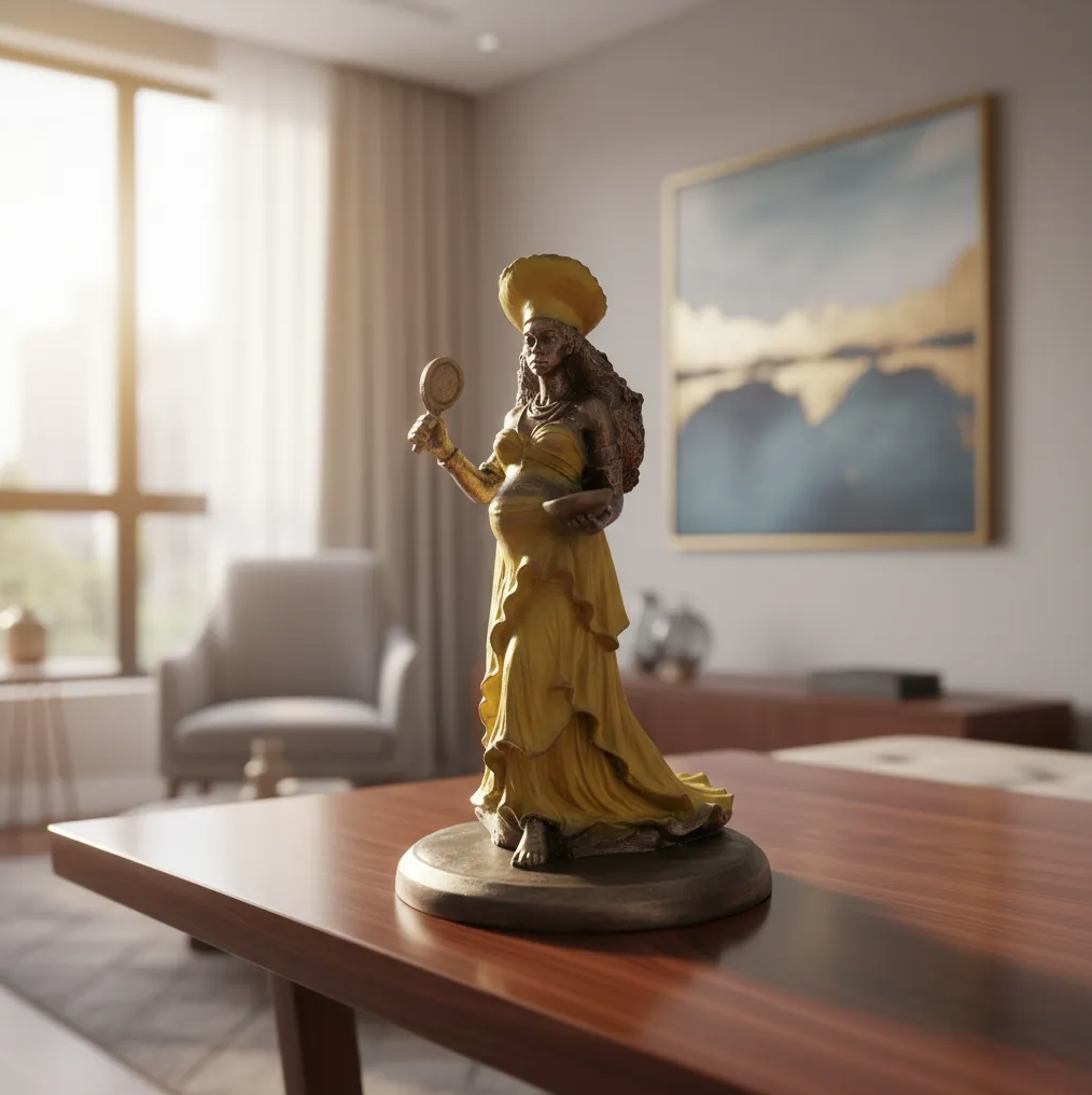 Estátua Orixá Oxum Gestante em Resina (12cm)
