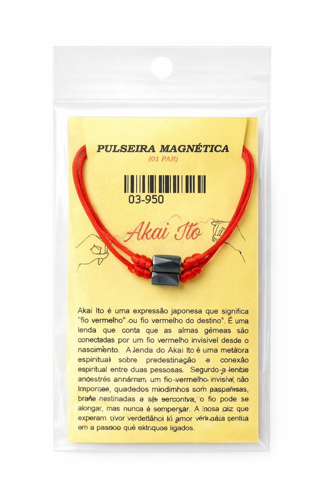 Par de Pulseiras Magnéticas Akai Ito (Fio Vermelho do Destino)