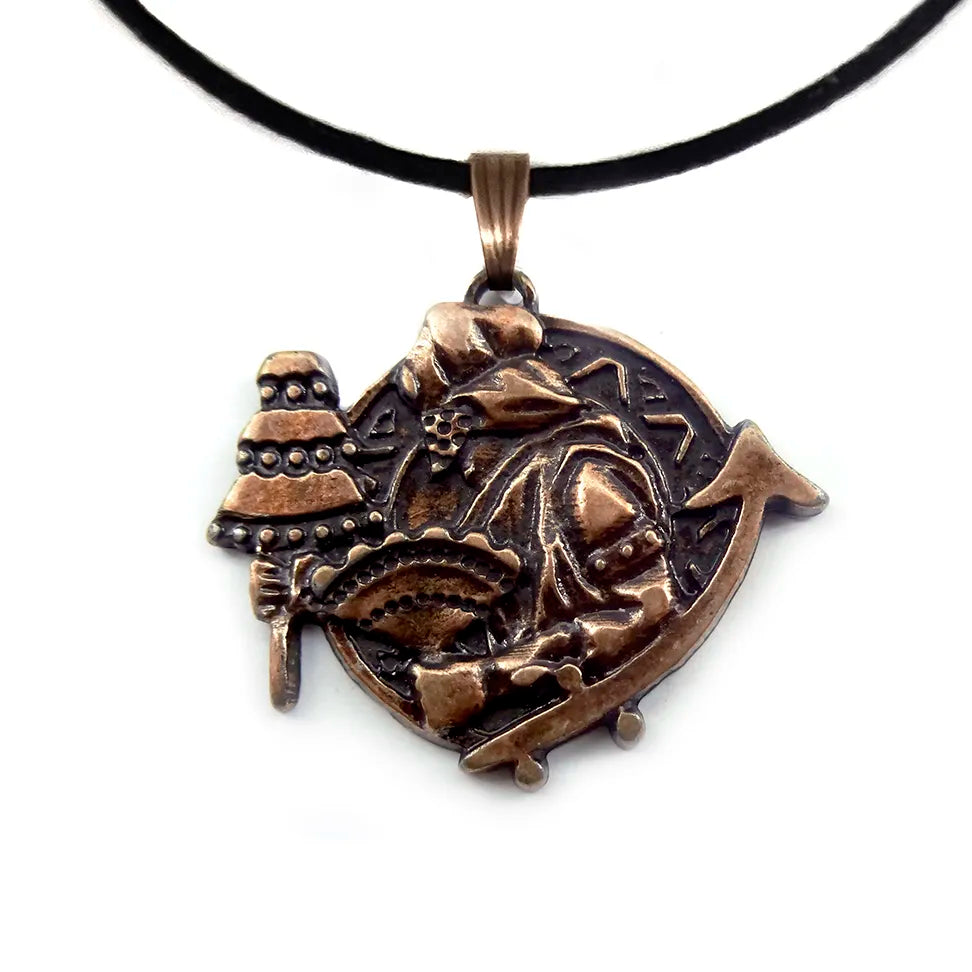 Colar Orixá Oxalá em Metal com Cordão (3,5cm)