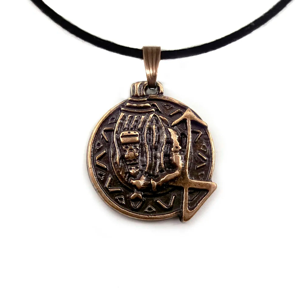 Colar Orixá Obaluaê em Metal com Cordão (3,5cm)