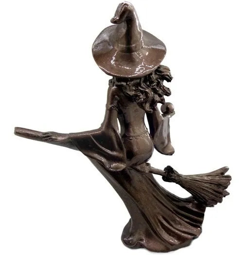 Estátua Bruxa na Vassoura (19cm)