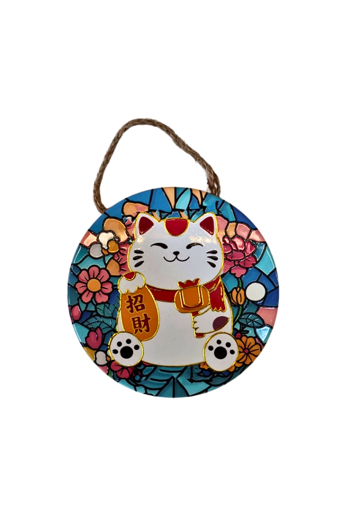 Mandala Gato Manekineko em Porcelana (16cm)