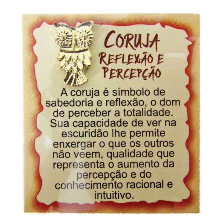Mini Talismã da Sorte Coruja (Reflexão e Percepção)