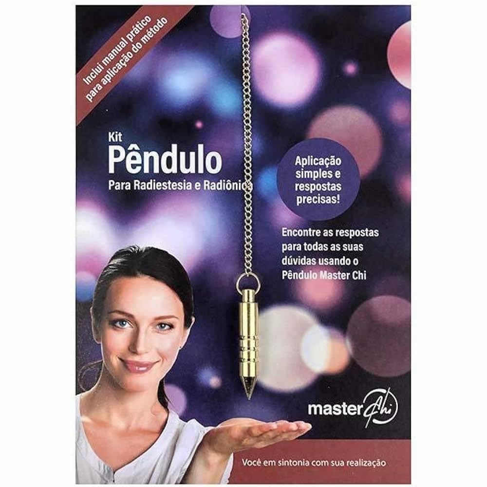 Kit Pêndulo para Radiestesia e Radiônica (Dourado)