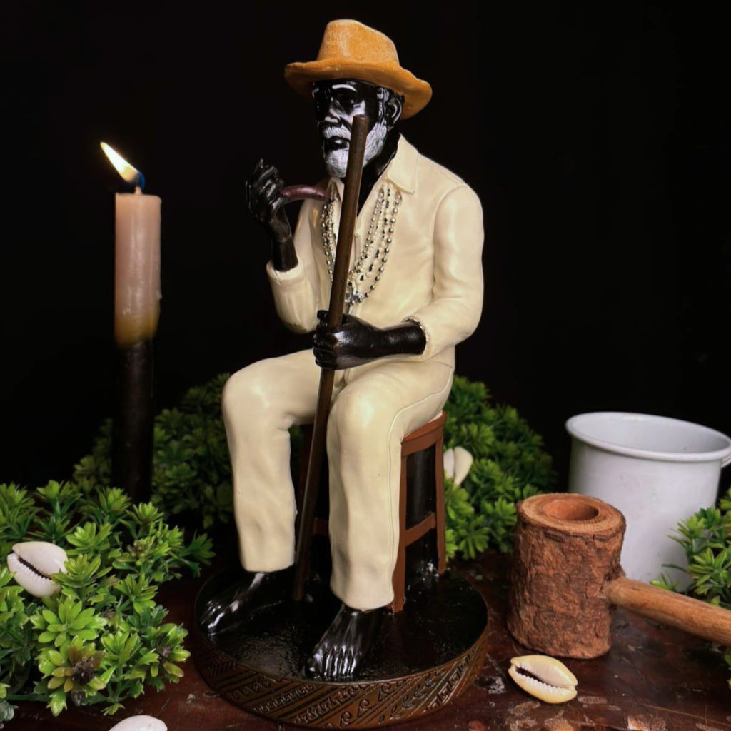 Estátua Preto Velho Premium em Resina (20cm)