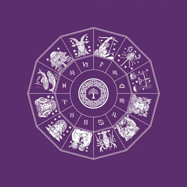 Toalha para Altar e Tarô Zodíaco (Violeta)