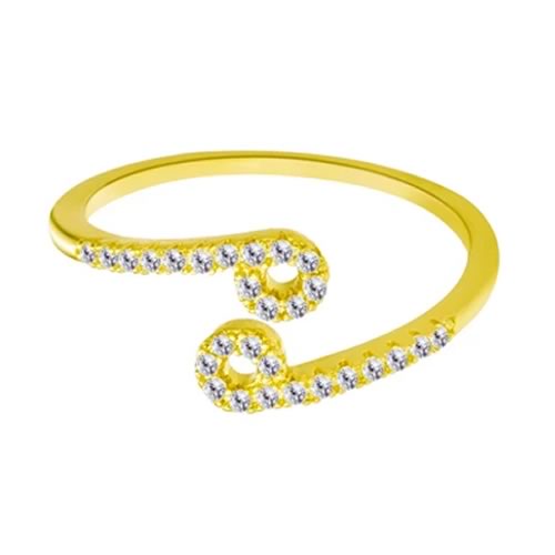 Anel Signo Câncer com Cristal (2cm)