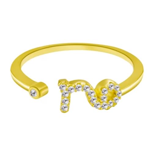 Anel Signo Capricórnio com Cristal (2cm)