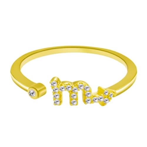 Anel Signo Escorpião com Cristal (2cm)