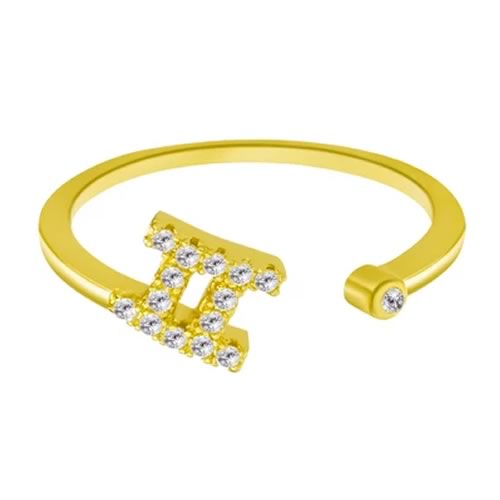 Anel Signo Gêmeos com Cristal (2cm)