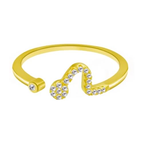 Anel Signo Leão com Cristal (2cm)