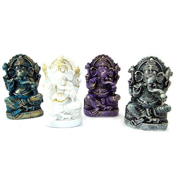 Estátua Ganesha no Trono P (8cm)