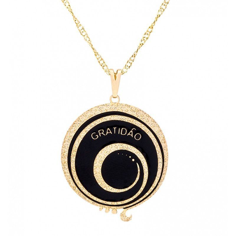 Gargantilha Símbolo Gratidão com Resina (29mm)