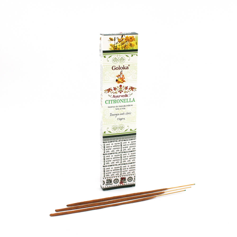 Incenso Goloka Massala Ayurvedic Citronela (Energia Anti-Stress)