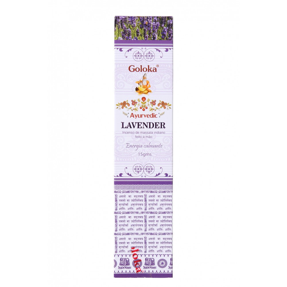 Incenso Goloka Massala Ayurvedic Lavanda (Energia Calmante)