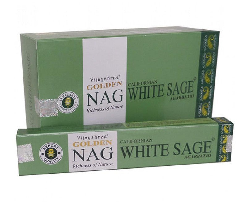 Incenso Indiano de Massala Golden Nag Sálvia Branca