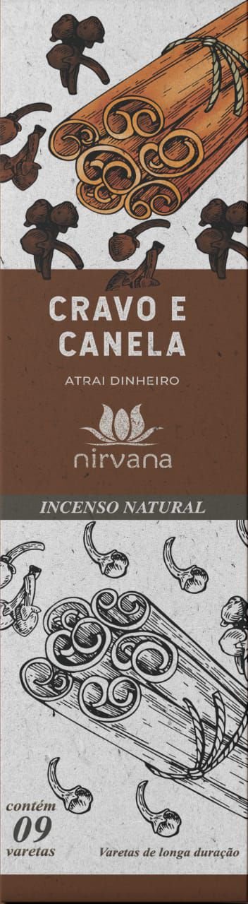 Incenso Natural Cravo e Canela 100% Natural (9 Varetas)