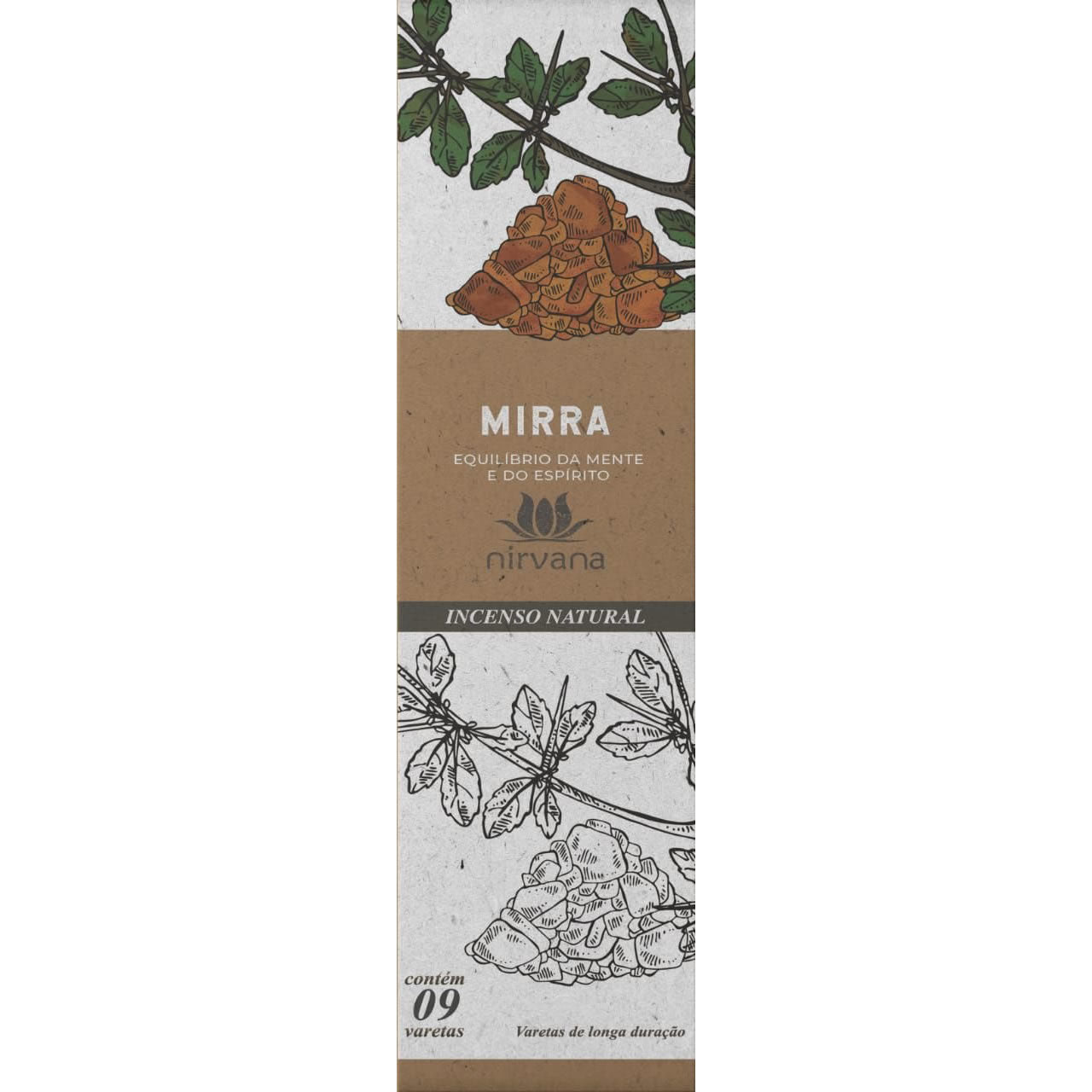 Incenso Natural Mirra Natural (9 Varetas)