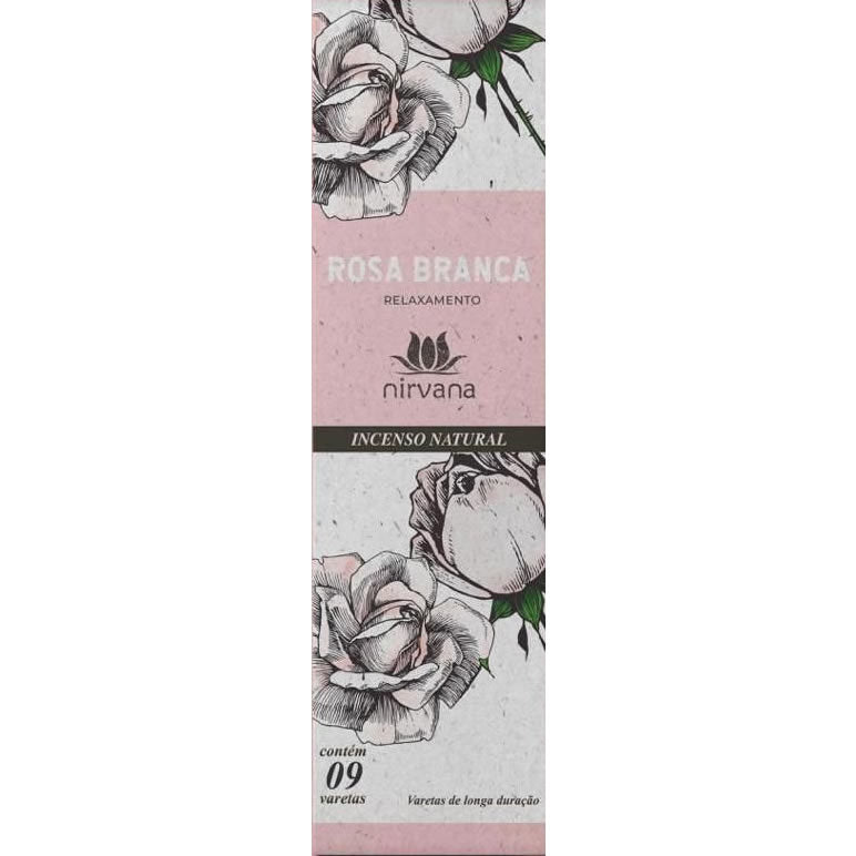 Incenso Natural Rosa Branca 100% Natural (9 Varetas)