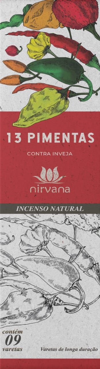 Incenso Natural Treze Pimentas 100% Natural (9 Varetas)