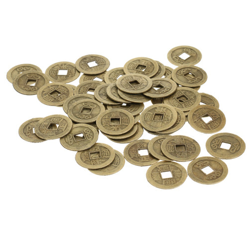 Kit com 50 Moedas Chinesas (Sorte e Riqueza)