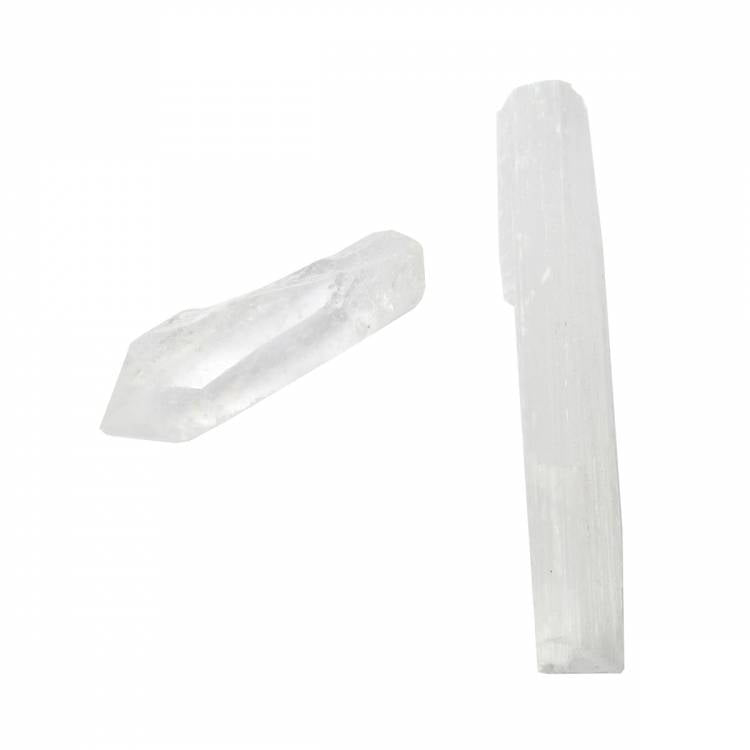 Kit de Limpeza com Bastão de Selenita e Cristal de Quartzo