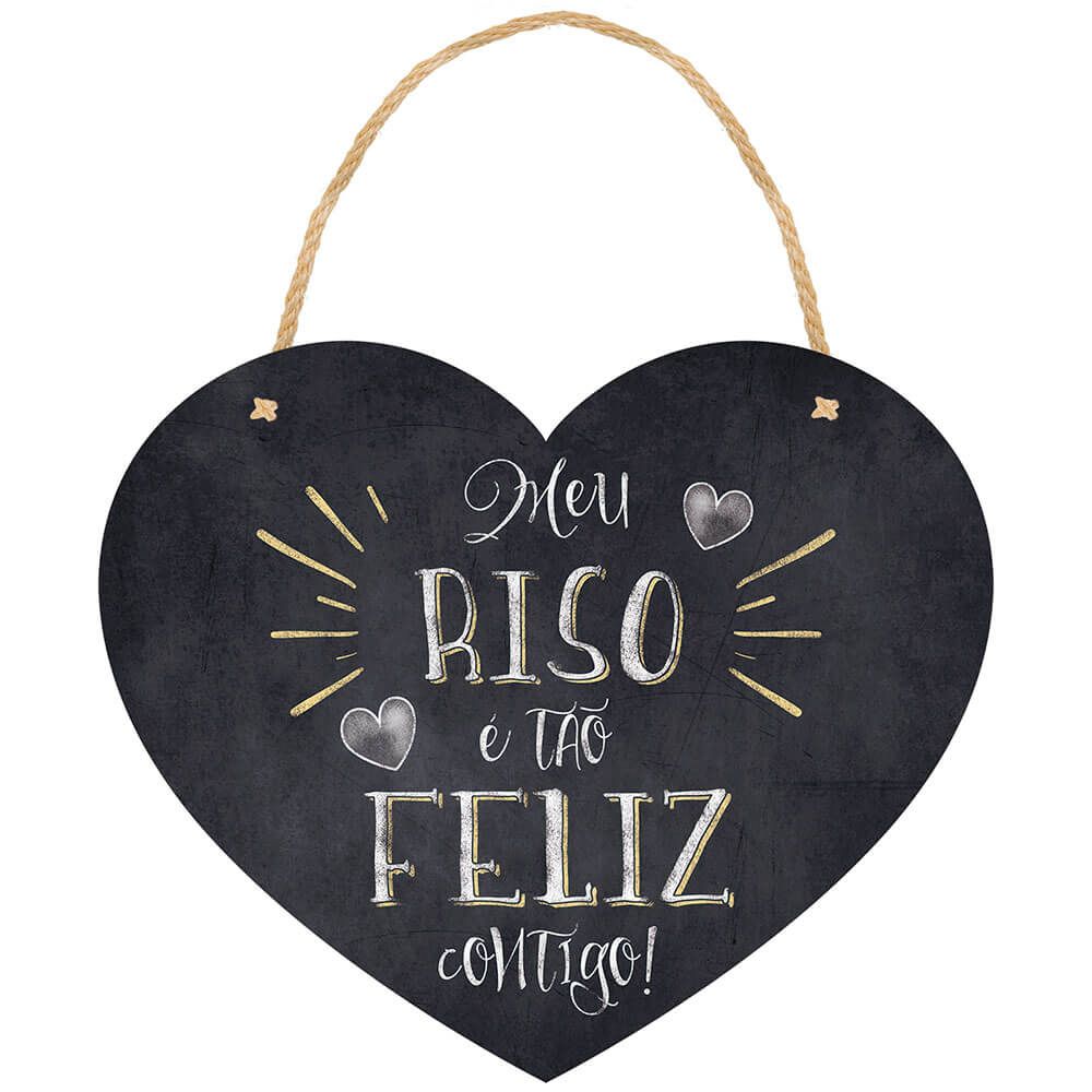 Placa Decorativa Meu Riso é Tão Feliz (20x17cm)