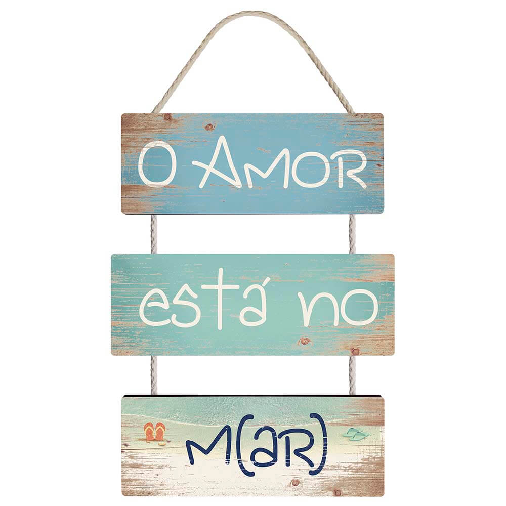 Placa Decorativa O Amor Está No M(AR) (22x66cm)