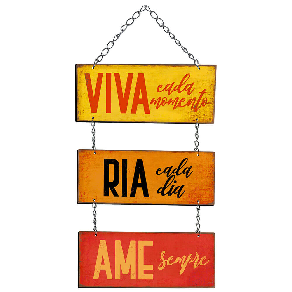 Placa Decorativa Ria Cada Dia (20x8cm)
