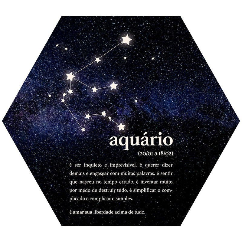 Placa Decorativa Signos: Aquário (22x25cm)
