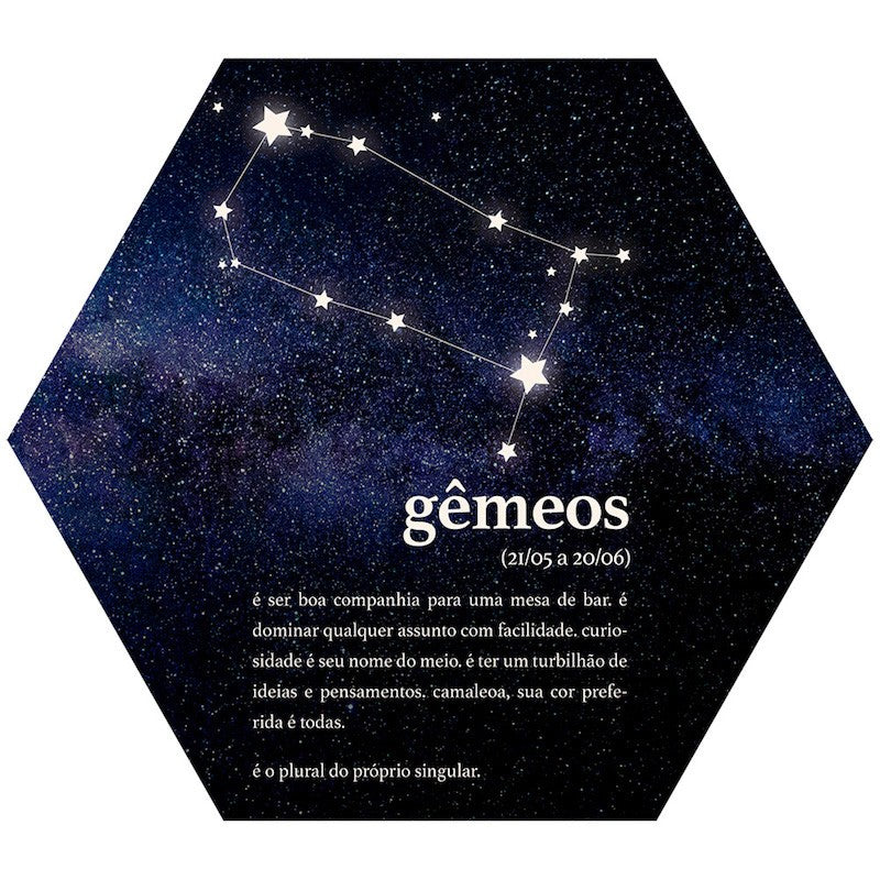 Placa Decorativa Signos: Gêmeos (22x25cm)