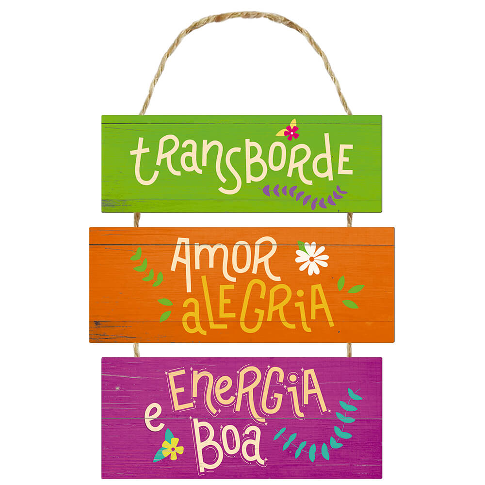 Placa Decorativa Transborde Amor (25x42cm)