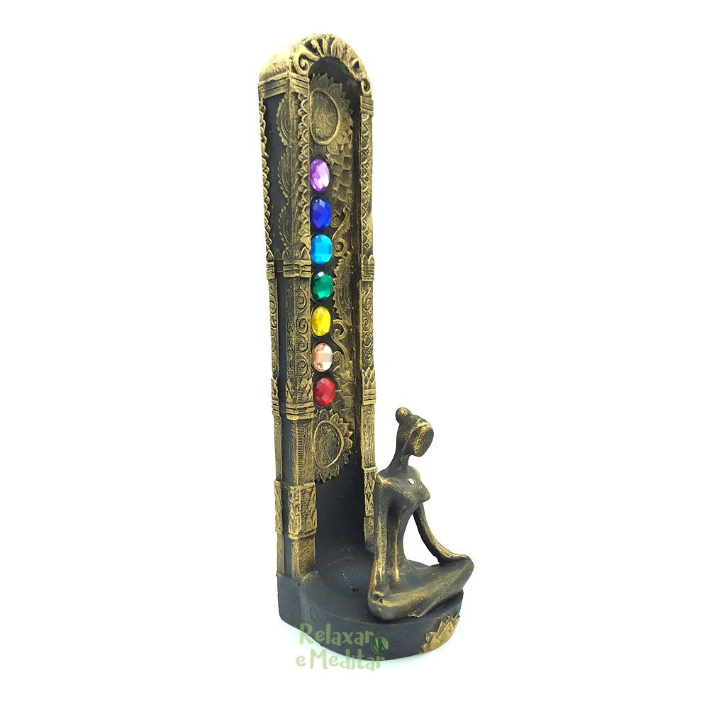 Porta Incensos Sete Chakras com Yoga