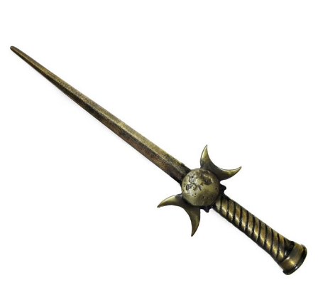 Punhal Athame Wicca Triluna em Metal (20cm)