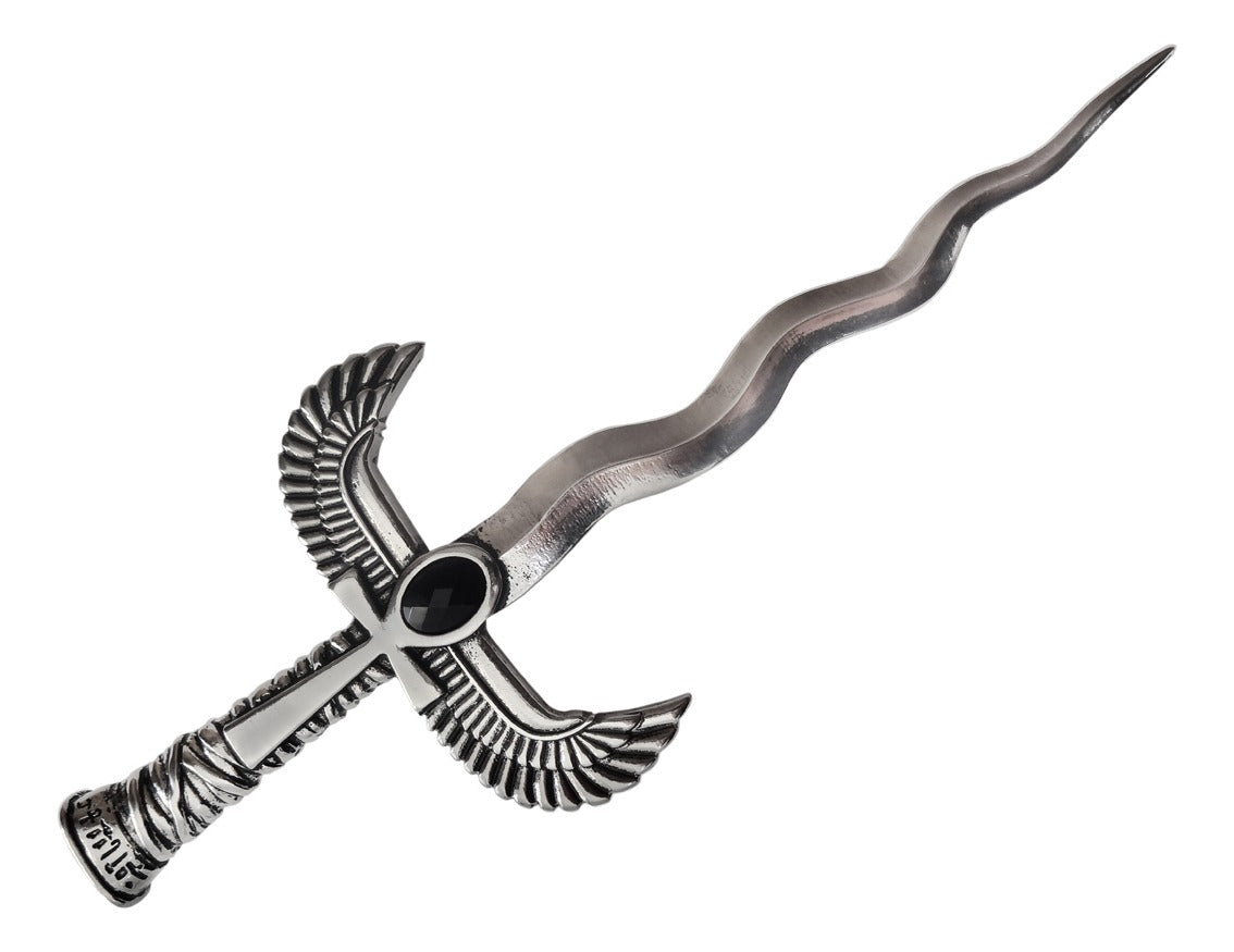 Punhal Egípicio Athame Cruz Ansata Ankh em Metal (21cm)