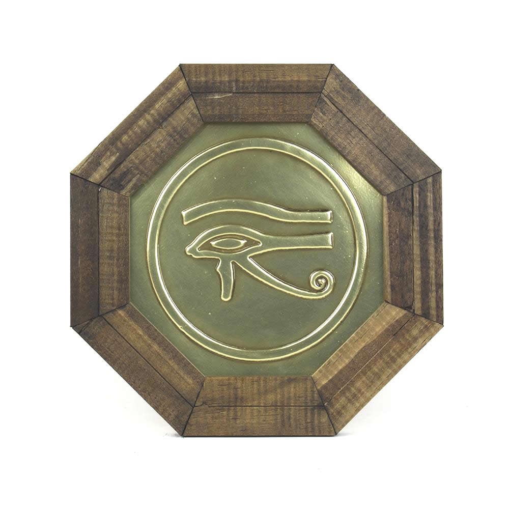Quadro Oitavado Feng Shui Olho de Hórus com Moldura
