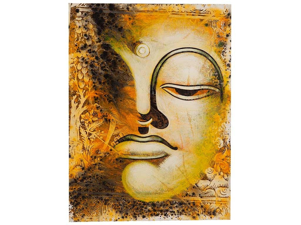 Quadro Rosto de Buda em Tela (80cm)