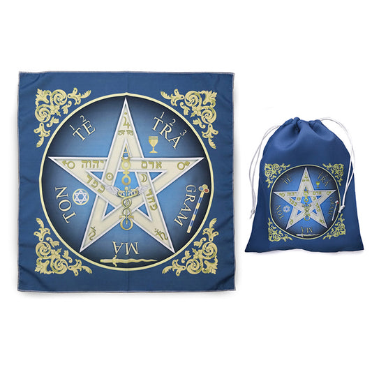 Toalha para Altar e Saquinho para Tarô Tetragrammaton (70x70cm)