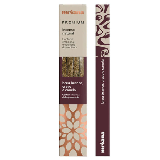 Incenso Natural Breu Branco, Cravo e Canela Linha Premium (5 Varetas)