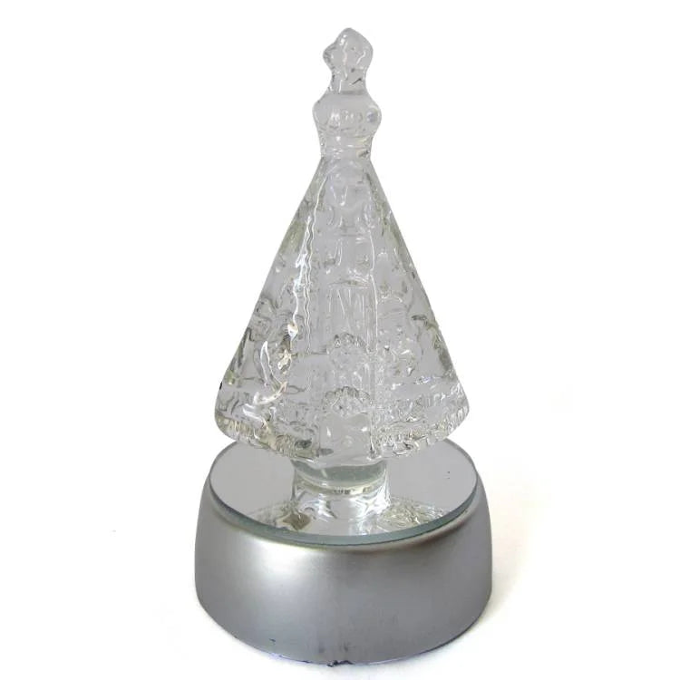 Nossa Senhora Aparecida em Cristal com Base de LED (10cm)