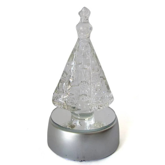 Nossa Senhora Aparecida em Cristal com Base de LED (10cm)