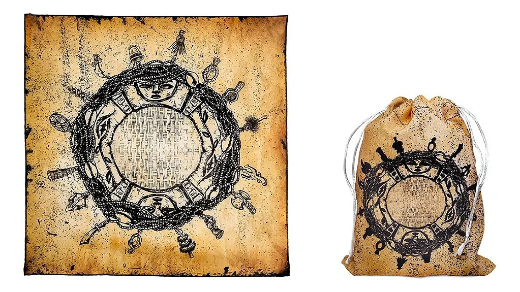 Toalha para Altar e Saquinho para Tarô Orixás (70x70cm)