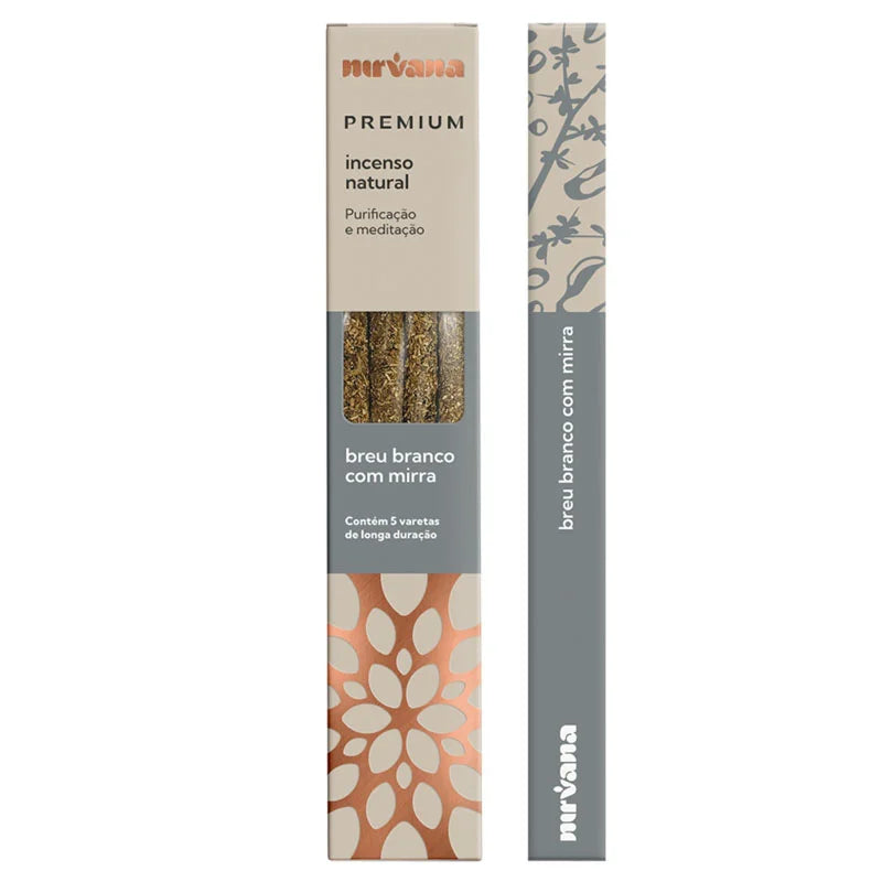 Incenso Natural Breu Branco com Mirra Linha Premium (5 Varetas)