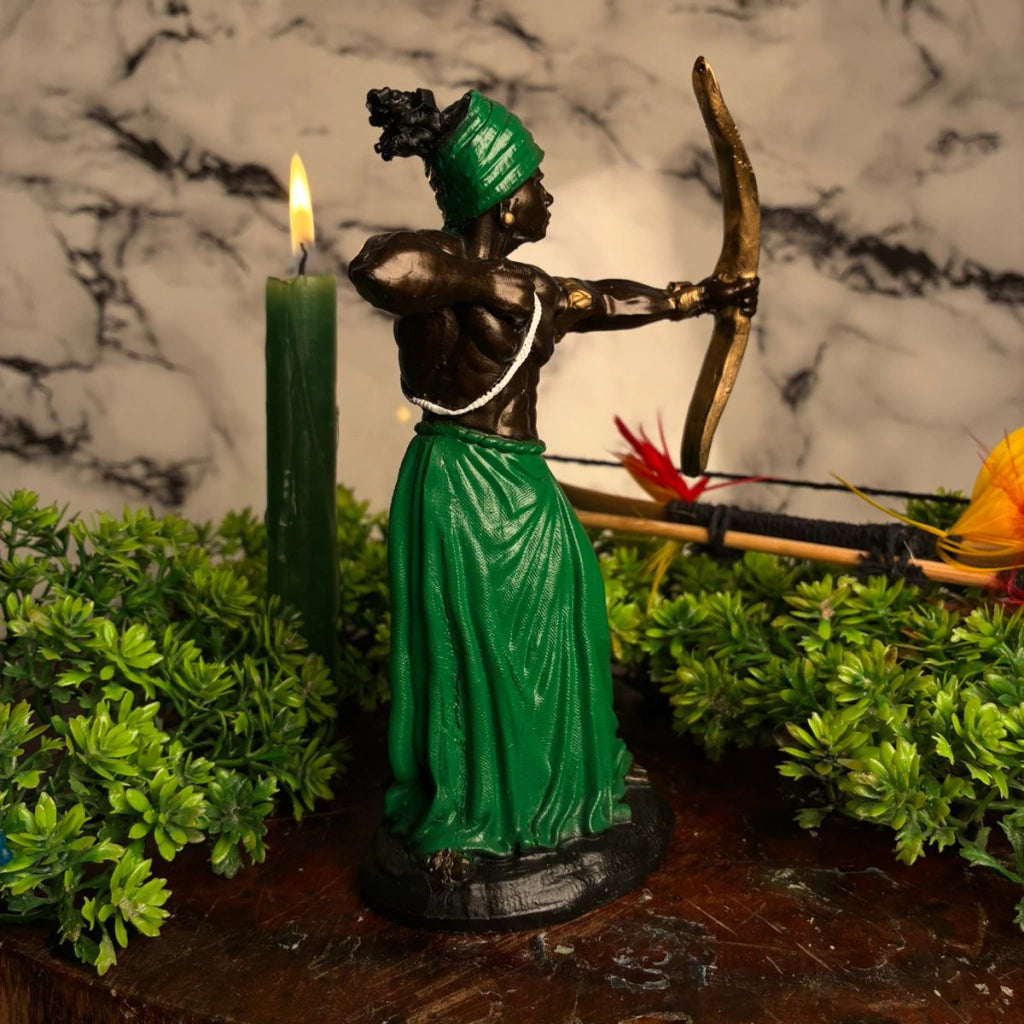 Estátua Orixá Oxóssi com Arco em Resina (15cm)