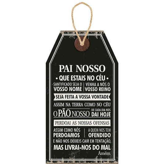 Placa Decorativa Tag Pai Nosso (19x35cm)