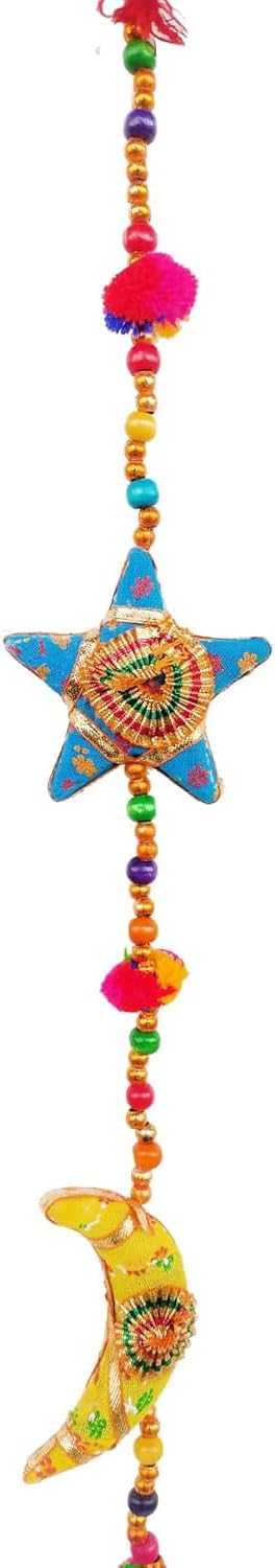 Móbile Indiano Lua e Estrelas com Sino de Metal (80cm)