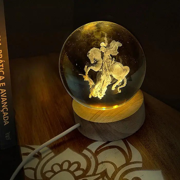 Luminária São Jorge com Esfera de Cristal (6cm)